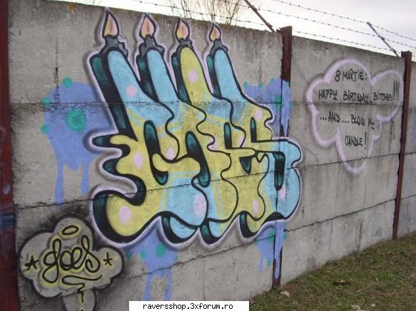 graffiti martie: happy birthday blow candle!